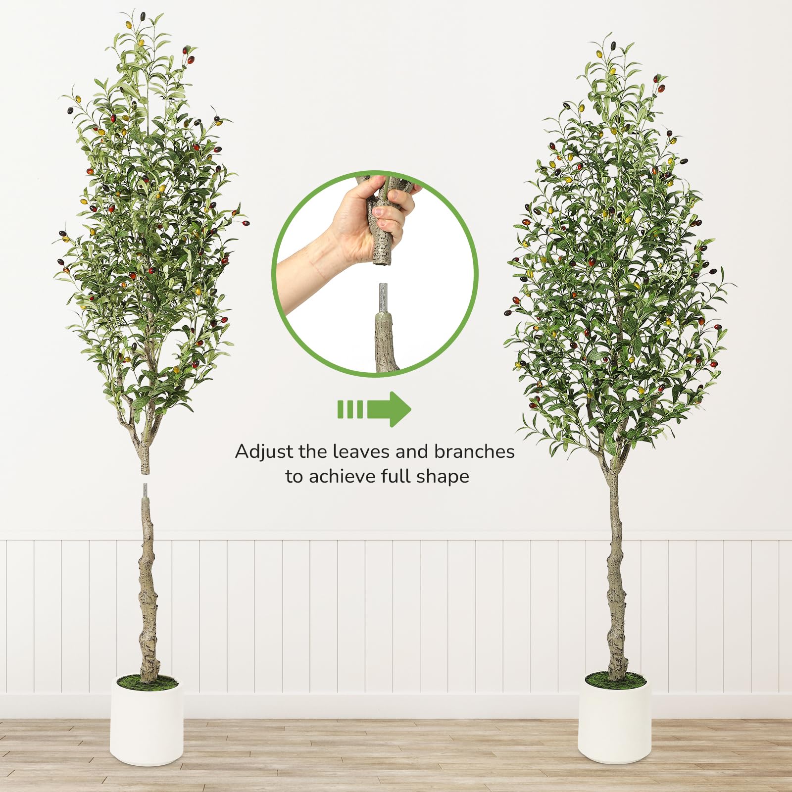 Lot de 2 oliviers artificiels de 213 cm